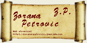 Zorana Petrović vizit kartica